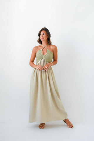 Sandy Shore Halter Midi Dress