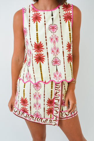 Pink Palms Skort Set