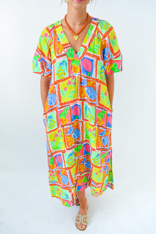 Karlie Fruit Gauze Maxi Dress