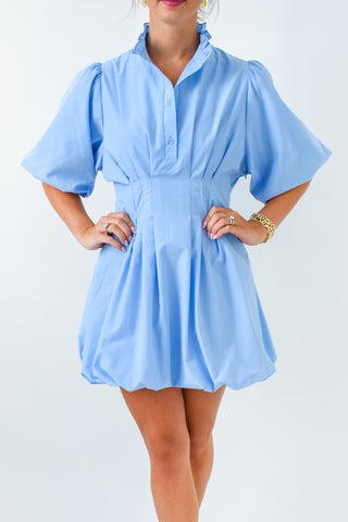 Karlie Poplin Bubble Hem Dress