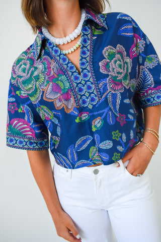 Boom Bloom Collared Top