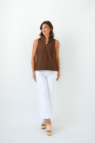 Mocha Moment Stand Collar Top