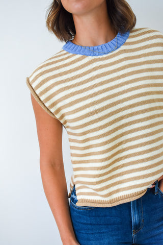 Taupe Notch Knit Sweater