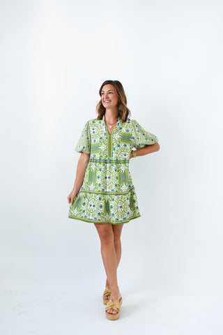 Green Scene Printed Dress