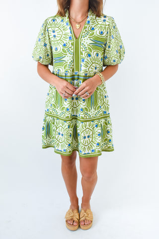 Green Scene Printed Dress