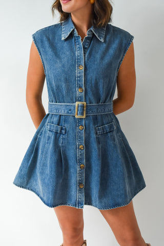 Karlie Denim Button Shirt Dress