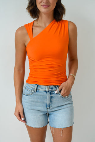 Orange Appeal Asymmetrical Top