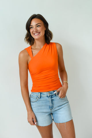 Orange Appeal Asymmetrical Top