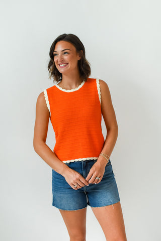 Orange State Of Mind Crochet Tank