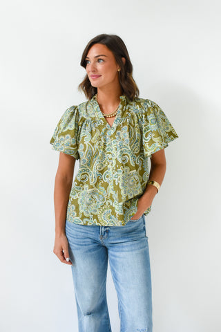 Paisley Promises V-Neck Top