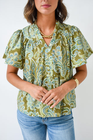 Paisley Promises V-Neck Top