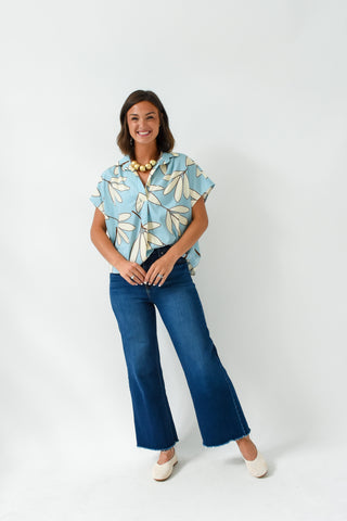Karlie Palm Leaf V-Neck Top