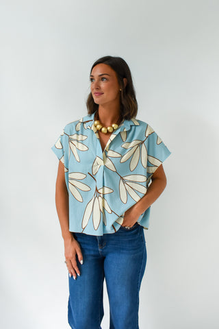 Karlie Palm Leaf V-Neck Top