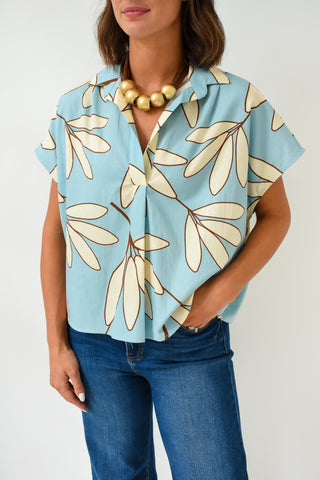 Karlie Palm Leaf V-Neck Top