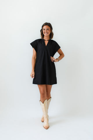 Black And Forth V-Neck Dress