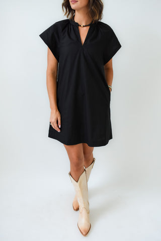 Black And Forth V-Neck Dress