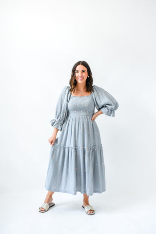 Wanderlust Floral Embroidered Midi Dress