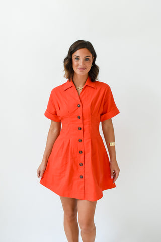 Feeling Zesty Button Up Dress