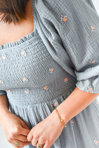 Wanderlust Floral Embroidered Midi Dress