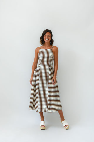 Check Me Later Gingham Midi Dress