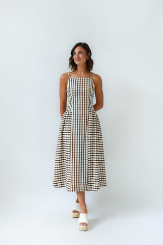 Check Me Later Gingham Midi Dress