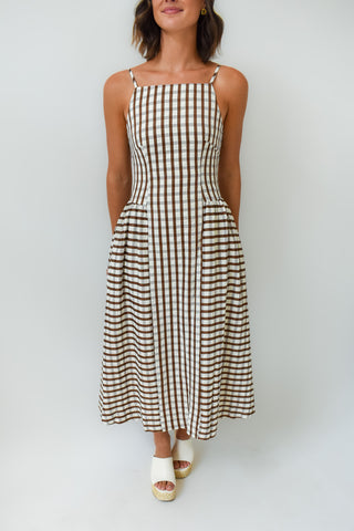 Check Me Later Gingham Midi Dress