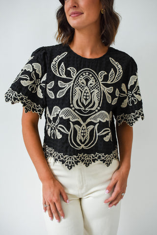 Sew Far Sew Good Embroidered Top