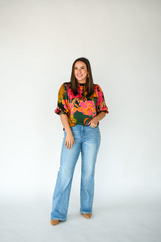 So Berry Cute Floral Print Top