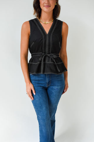 Tie and Mighty Peplum Top