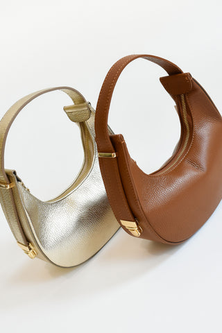 Leather Half-Moon Shoulder Bag