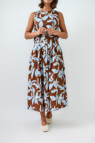 Branching Out Printed Midi Skirt