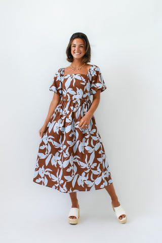 Branching Out Printed Midi Dress