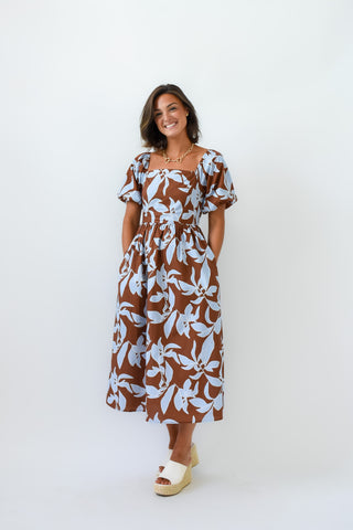 Branching Out Printed Midi Dress