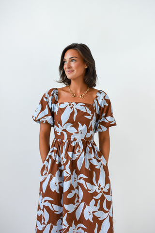 Branching Out Printed Midi Dress