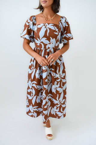 Branching Out Printed Midi Dress