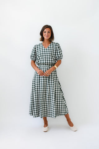 Check Please Gingham Midi Skirt