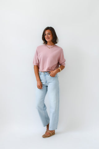 Blush Rush Short Sleeve Sweater