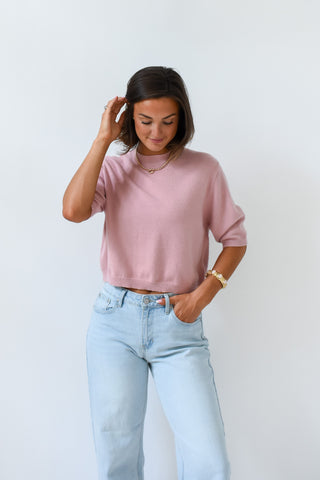 Blush Rush Short Sleeve Sweater