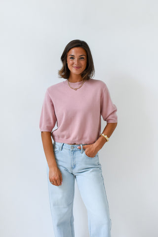 Blush Rush Short Sleeve Sweater