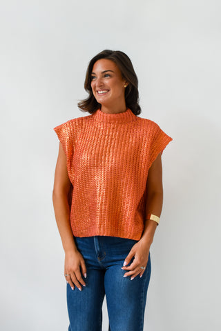 Caught Glowing Metallic Sweater