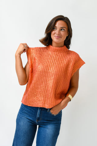Caught Glowing Metallic Sweater