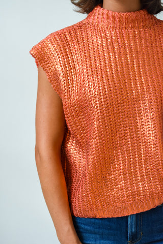 Caught Glowing Metallic Sweater