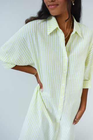Here For A Good Lime Seersucker Dress