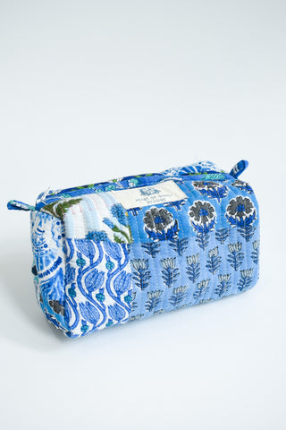 Blue City Quilted Cosmetic Bag Medium