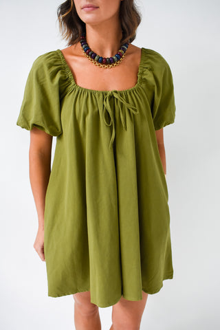 Olive You Puff Sleeve Dress