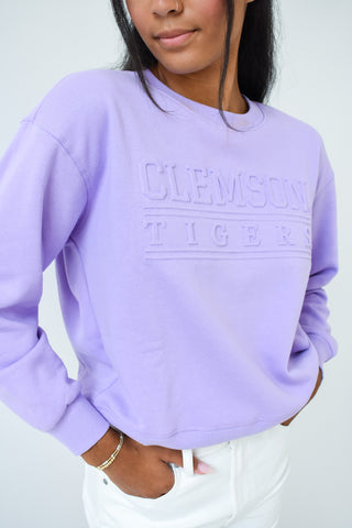 Tigers On Top Embossed Sweatshirt