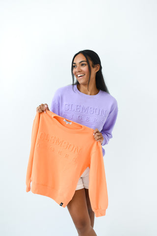Tigers On Top Embossed Sweatshirt