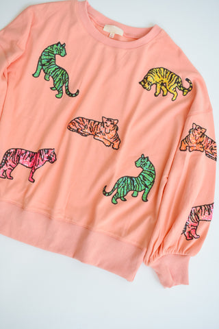 Sparkle and Roar Sequin Tigers Sweatshirt