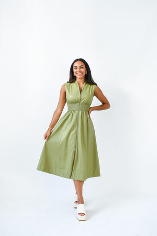 Slick Pick Faux Leather Midi Dress