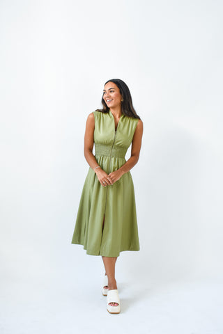 Slick Pick Faux Leather Midi Dress